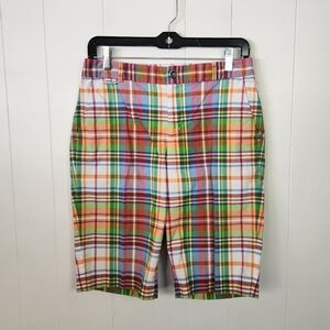 Polo Ralph Lauren Women's Plaid Bermuda Shorts High Rise Stretch Golf Size 4